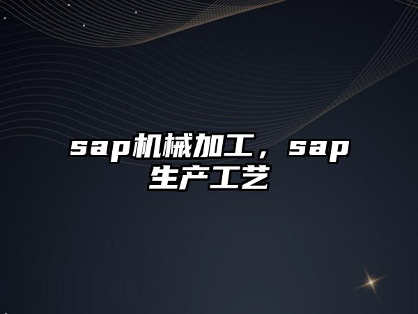 sap機械加工，sap生產工藝