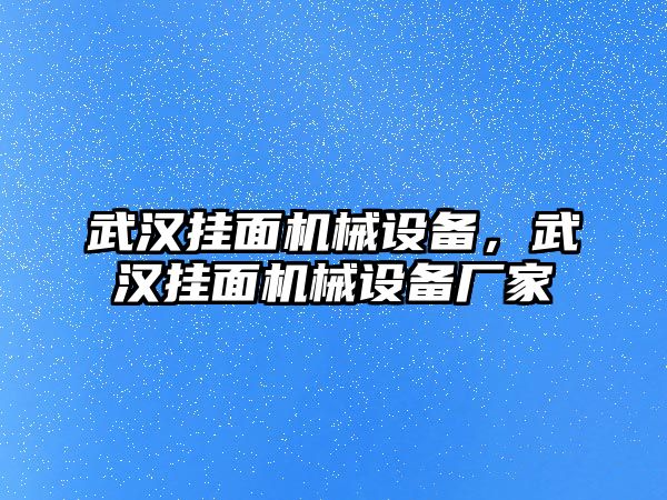 武漢掛面機械設備，武漢掛面機械設備廠家