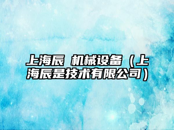 上海辰赟機械設備（上海辰是技術有限公司）