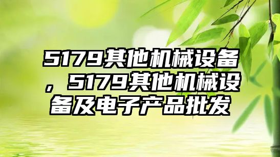 5179其他機械設備，5179其他機械設備及電子產品批發