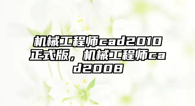 機械工程師cad2010正式版，機械工程師cad2008