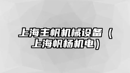 上海主帆機械設備（上海帆楊機電）