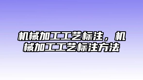 機械加工工藝標注，機械加工工藝標注方法