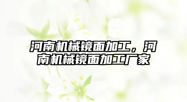 河南機械鏡面加工，河南機械鏡面加工廠家