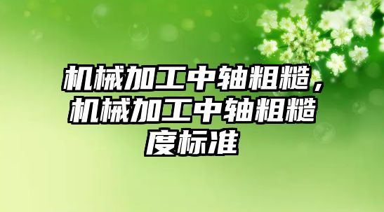 機械加工中軸粗糙，機械加工中軸粗糙度標準