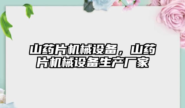 山藥片機械設備，山藥片機械設備生產廠家