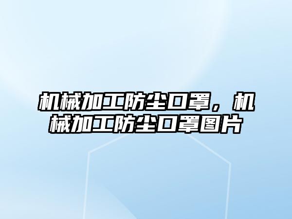 機械加工防塵口罩，機械加工防塵口罩圖片