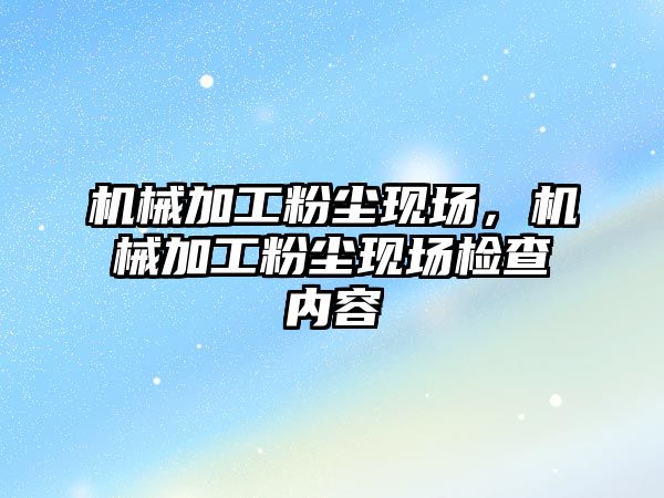 機械加工粉塵現場，機械加工粉塵現場檢查內容